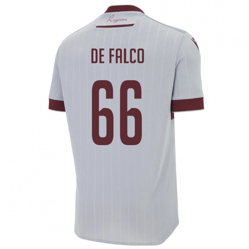 Danxen Homem Camisola Cristian De Falco #66 Borgonha Branco Alternativa 2025/26 Camisa