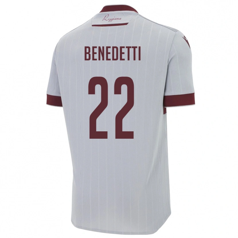 Danxen Homem Camisola Samuele Benedetti #22 Borgonha Branco Alternativa 2025/26 Camisa