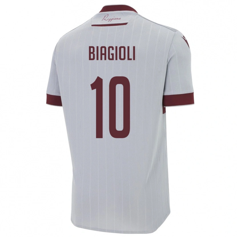 Danxen Homem Camisola Martino Biagioli #10 Borgonha Branco Alternativa 2025/26 Camisa
