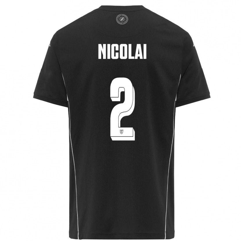 Danxen Homem Camisola Gabriele Nicolai #2 Preto Branco Alternativa 2025/26 Camisa