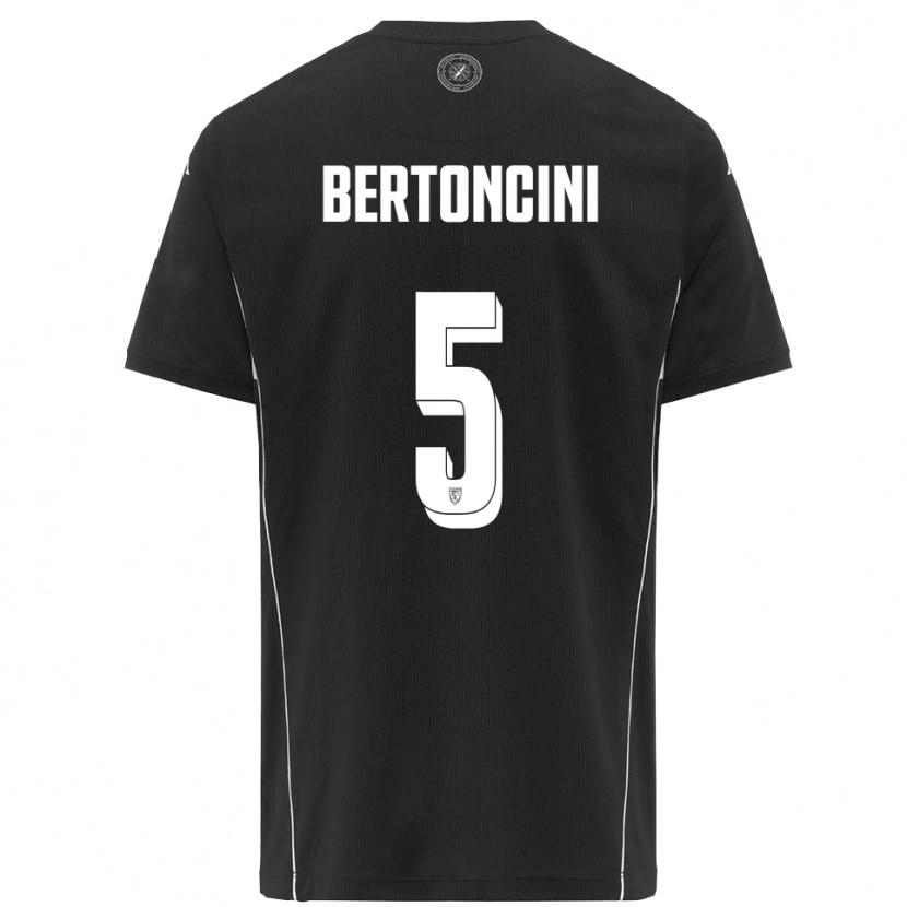 Danxen Homem Camisola Andrea Bertoncini #5 Preto Branco Alternativa 2025/26 Camisa