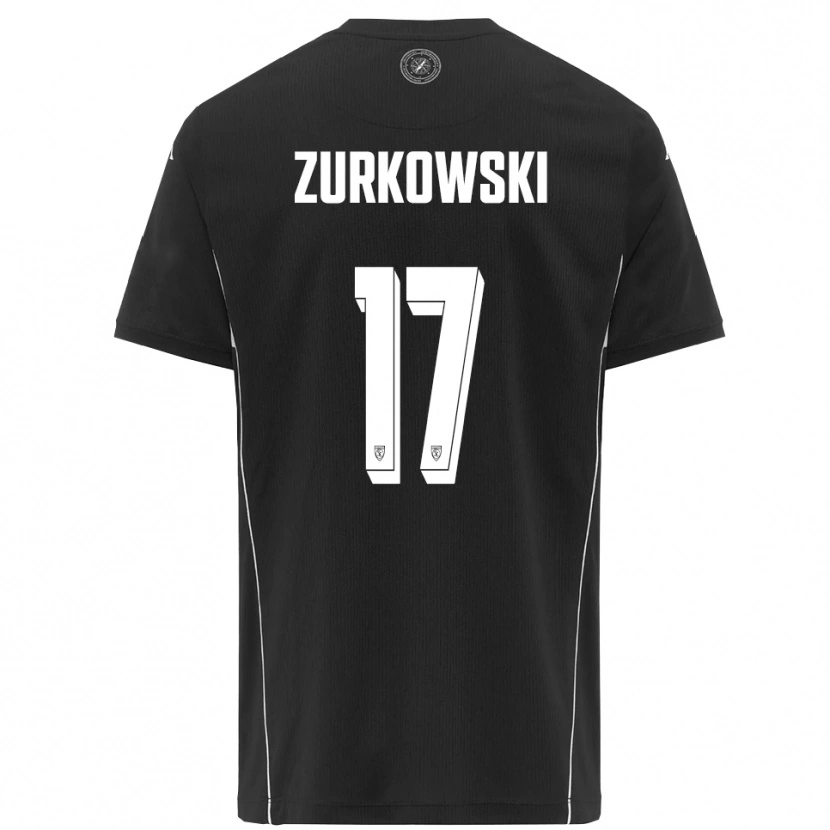Danxen Homem Camisola Szymon Żurkowski #17 Preto Branco Alternativa 2025/26 Camisa