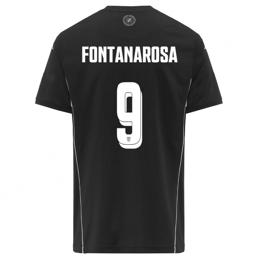 Danxen Homem Camisola Riccardo Fontanarosa #9 Preto Branco Alternativa 2025/26 Camisa