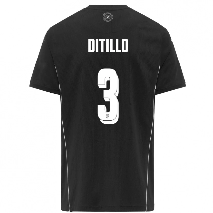 Danxen Homem Camisola Luigi Ditillo #3 Preto Branco Alternativa 2025/26 Camisa