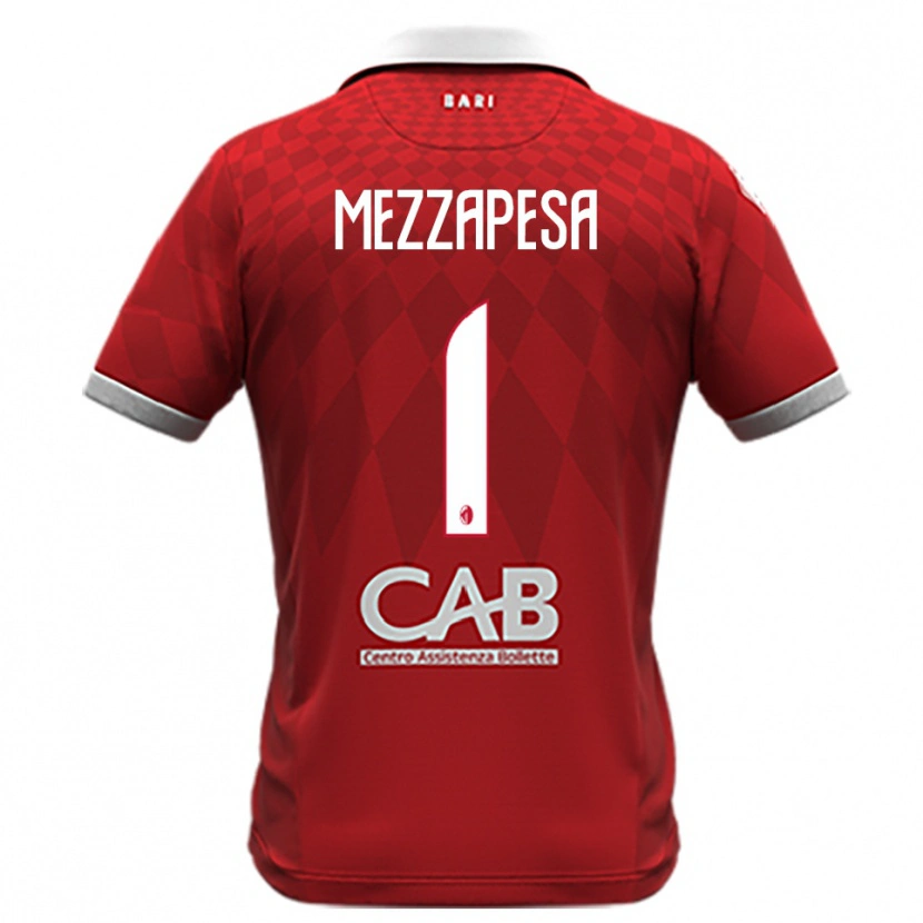 Danxen Homem Camisola Alessandro Mezzapesa #1 Vermelho Branco Alternativa 2025/26 Camisa