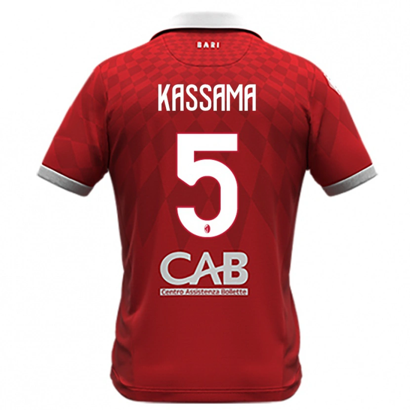Danxen Homem Camisola Sheriff Kassama #5 Vermelho Branco Alternativa 2025/26 Camisa
