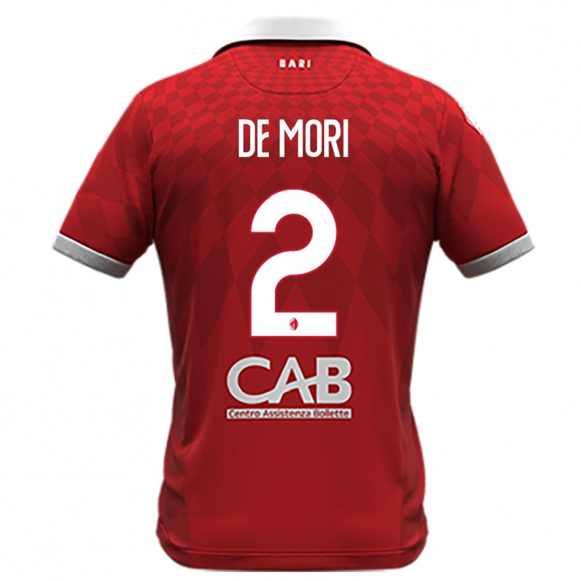 Danxen Homem Camisola Edoardo De Mori #2 Vermelho Branco Alternativa 2025/26 Camisa
