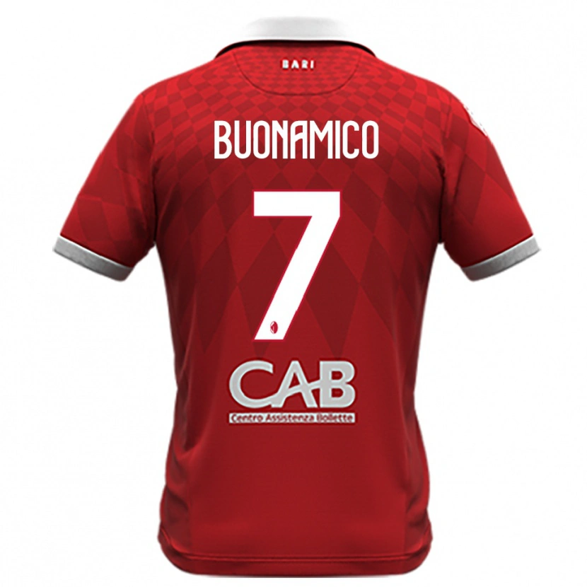 Danxen Homem Camisola Alessandro Buonamico #7 Vermelho Branco Alternativa 2025/26 Camisa