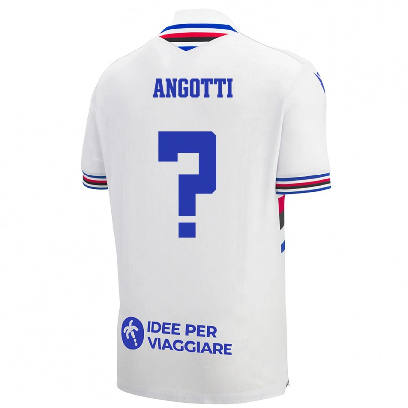 Danxen Homem Camisola Mattia Angotti #0 Branco Azul Vermelho Alternativa 2025/26 Camisa