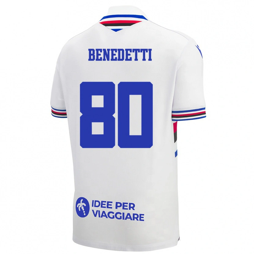 Danxen Homem Camisola Leonardo Benedetti #80 Branco Azul Vermelho Alternativa 2025/26 Camisa