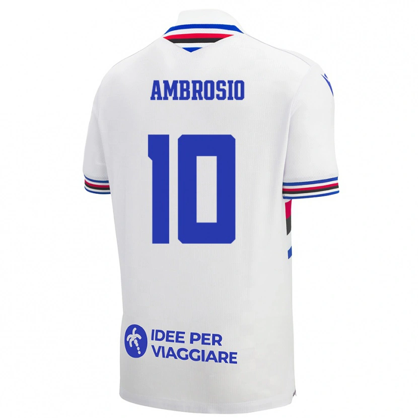Danxen Homem Camisola Alfonso Ambrosio #10 Branco Azul Vermelho Alternativa 2025/26 Camisa