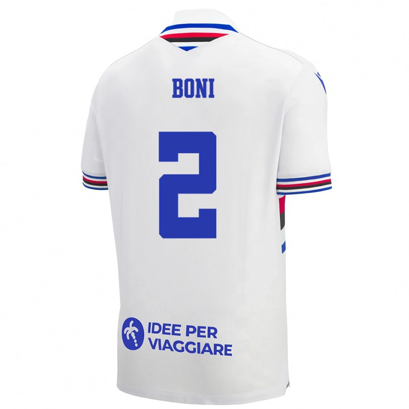 Danxen Homem Camisola Dennis Boni #2 Branco Azul Vermelho Alternativa 2025/26 Camisa