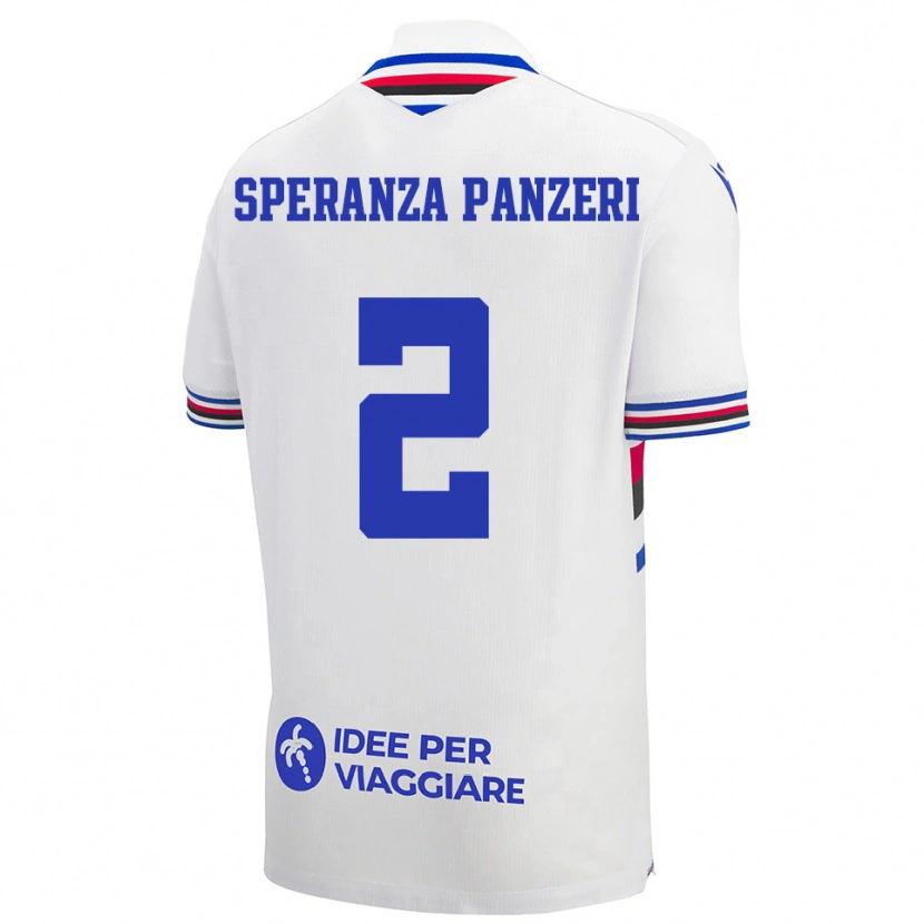 Danxen Homem Camisola Vanessa Speranza Panzeri #2 Branco Azul Vermelho Alternativa 2025/26 Camisa