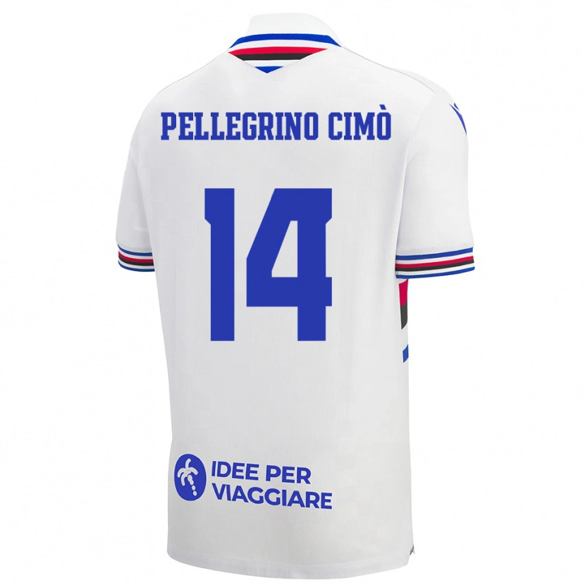Danxen Homem Camisola Giada Pellegrino Cimò #14 Branco Azul Vermelho Alternativa 2025/26 Camisa