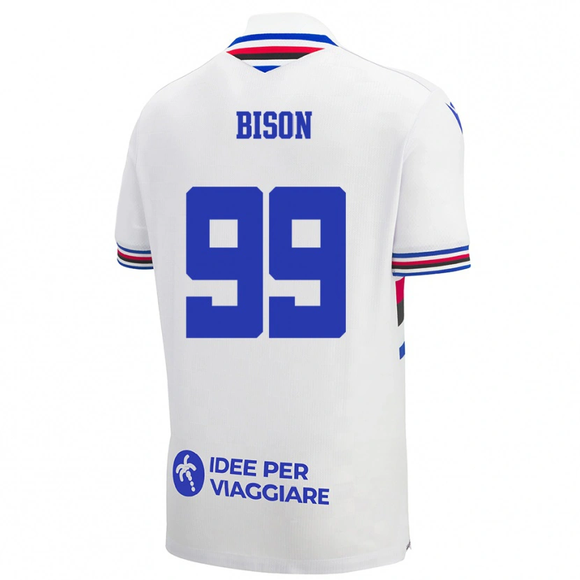 Danxen Homem Camisola Giulia Bison #99 Branco Azul Vermelho Alternativa 2025/26 Camisa