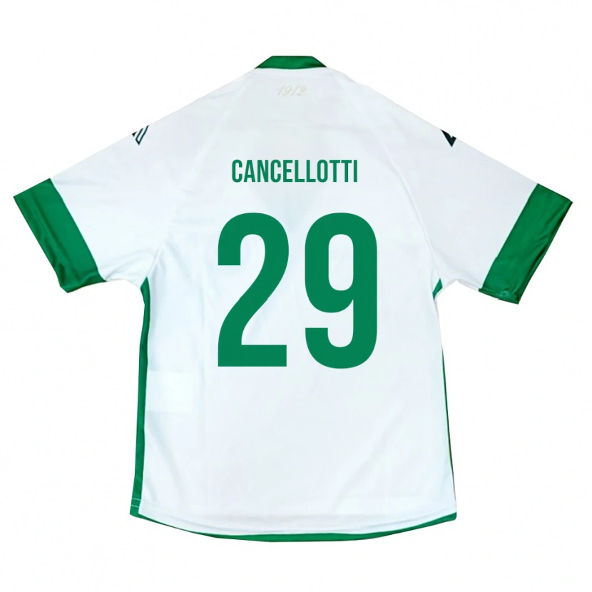 Danxen Homem Camisola Tommaso Cancellotti #29 Branco Verde Azul Alternativa 2025/26 Camisa