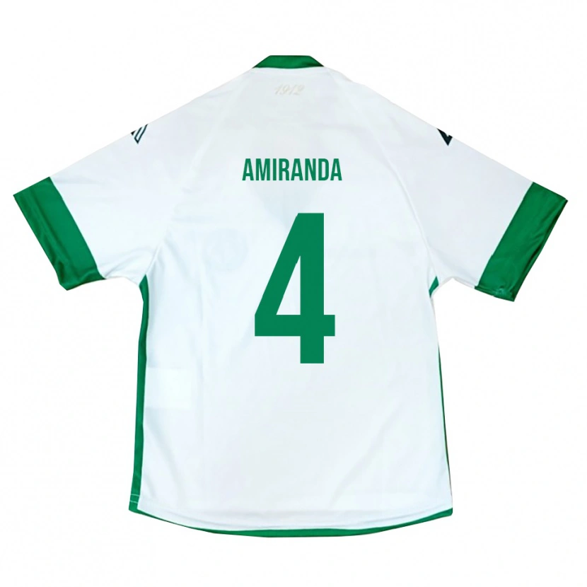 Danxen Homem Camisola Francesco Amiranda #4 Branco Verde Azul Alternativa 2025/26 Camisa