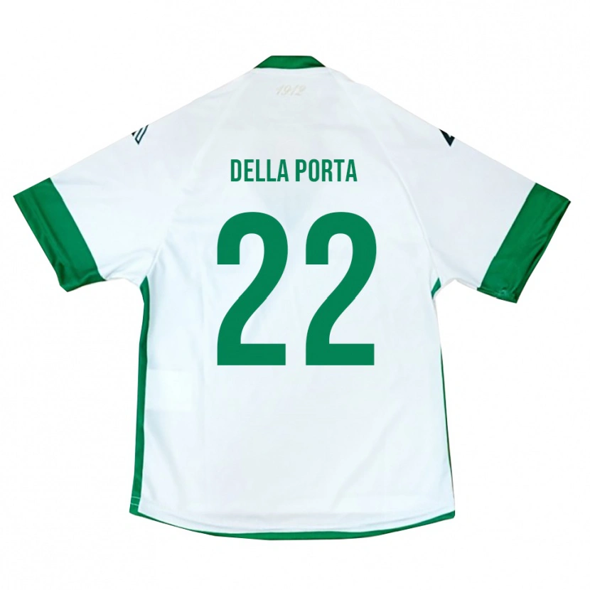 Danxen Homem Camisola Simone Della Porta #22 Branco Verde Azul Alternativa 2025/26 Camisa