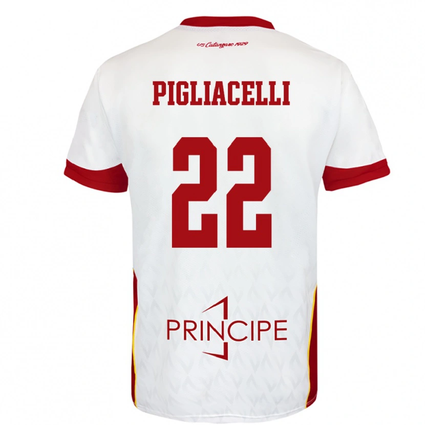 Danxen Homem Camisola Mirko Pigliacelli #22 Branco Vermelho Alternativa 2025/26 Camisa