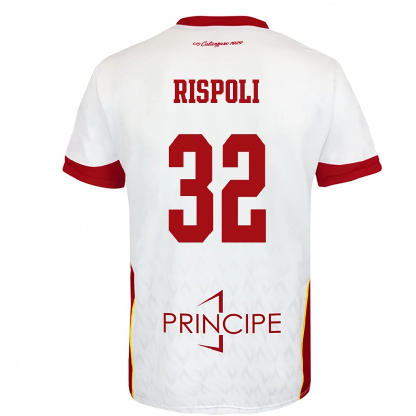 Danxen Homem Camisola Fabio Rispoli #32 Branco Vermelho Alternativa 2025/26 Camisa