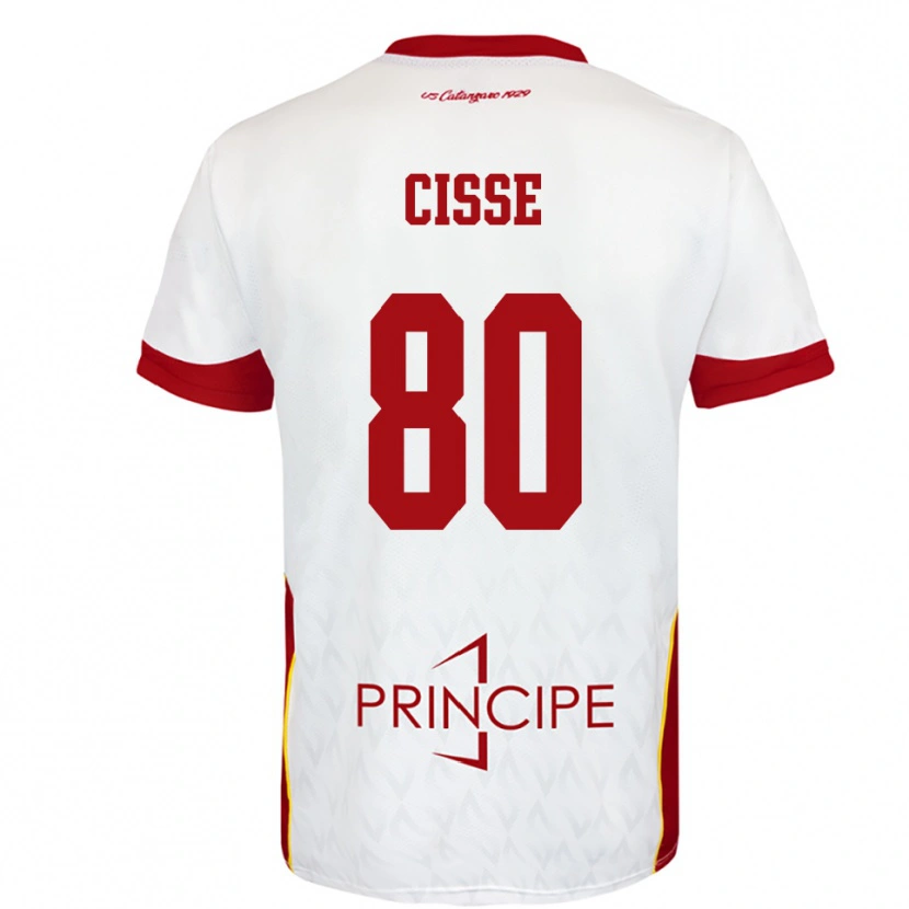 Danxen Homem Camisola Alphadjo Cissè #80 Branco Vermelho Alternativa 2025/26 Camisa