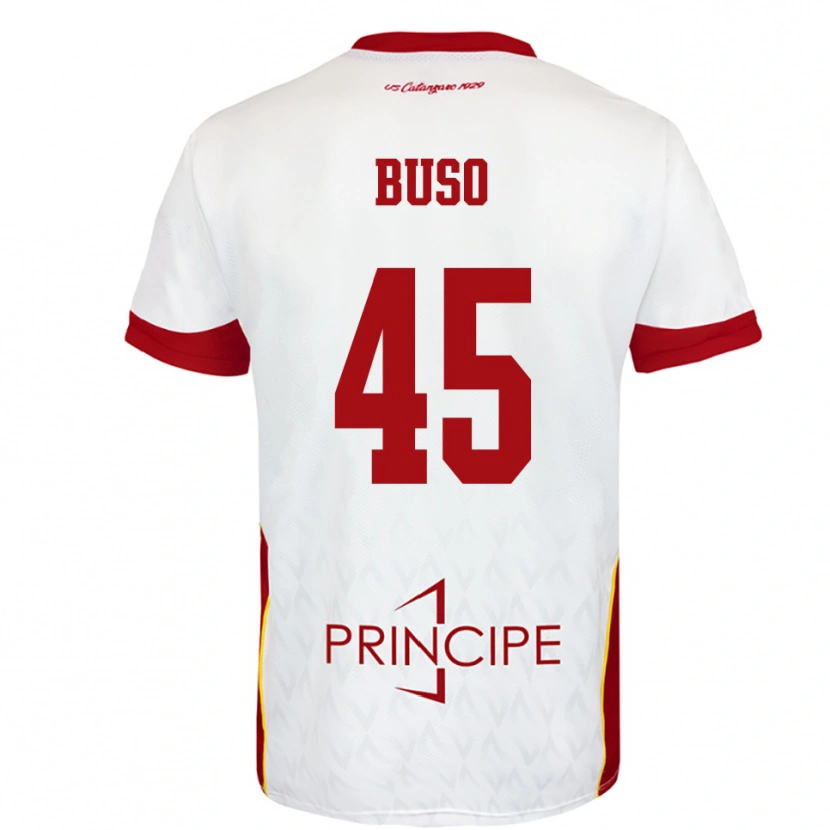 Danxen Homem Camisola Nicolò Buso #45 Branco Vermelho Alternativa 2025/26 Camisa