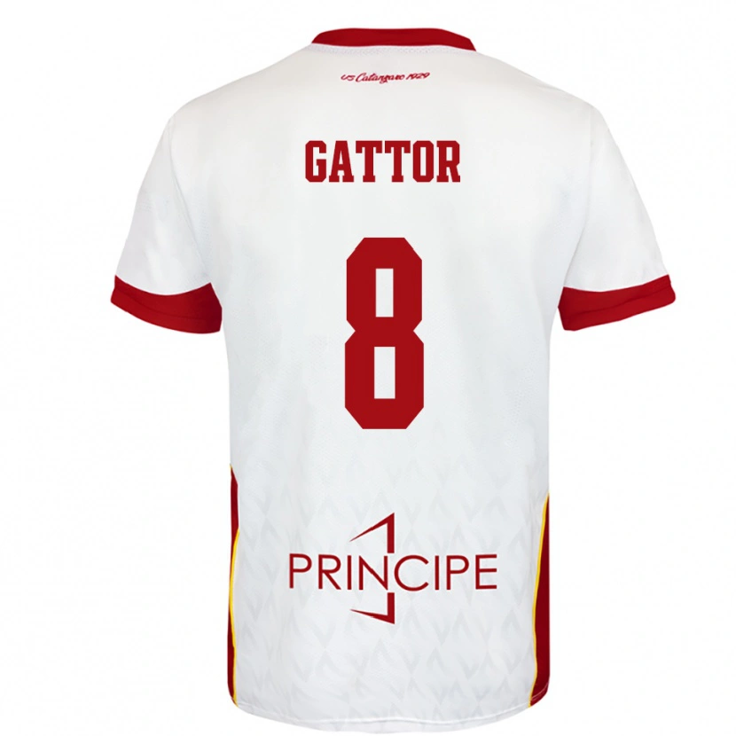 Danxen Homem Camisola Gianluca Gattor #8 Branco Vermelho Alternativa 2025/26 Camisa