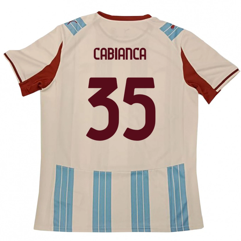 Danxen Homem Camisola Eddy Cabianca #35 Azul Celeste Branco Alternativa 2025/26 Camisa