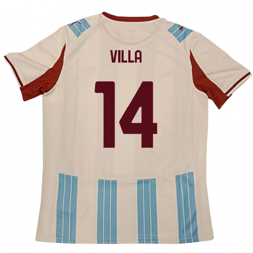 Danxen Homem Camisola Luca Villa #14 Azul Celeste Branco Alternativa 2025/26 Camisa