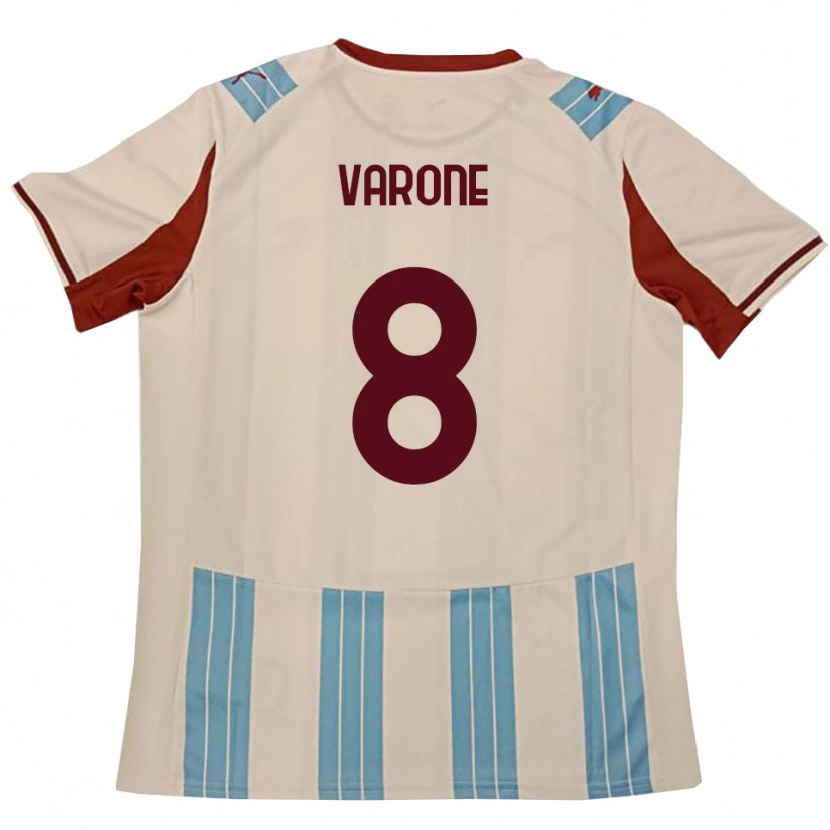 Danxen Homem Camisola Ivan Varone #8 Azul Celeste Branco Alternativa 2025/26 Camisa