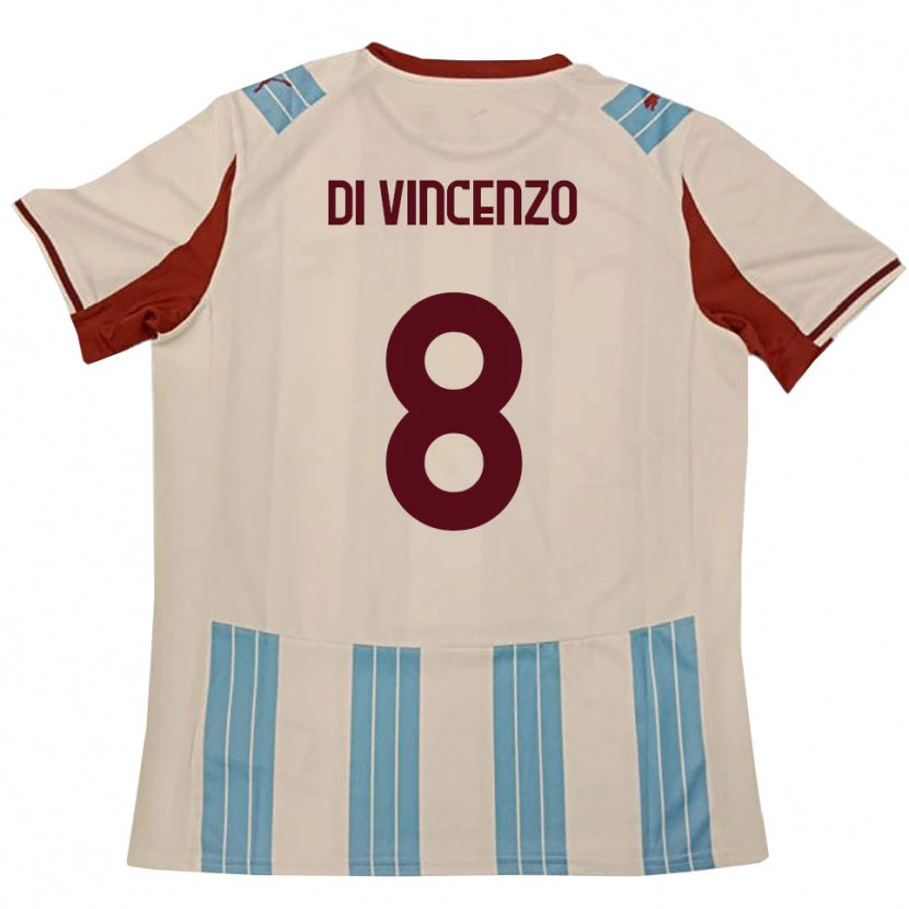 Danxen Homem Camisola Edoardo Di Vincenzo #8 Azul Celeste Branco Alternativa 2025/26 Camisa