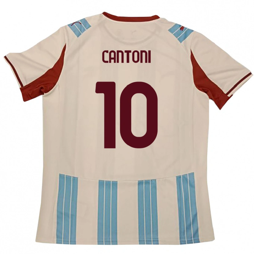 Danxen Homem Camisola Simone Cantoni #10 Azul Celeste Branco Alternativa 2025/26 Camisa