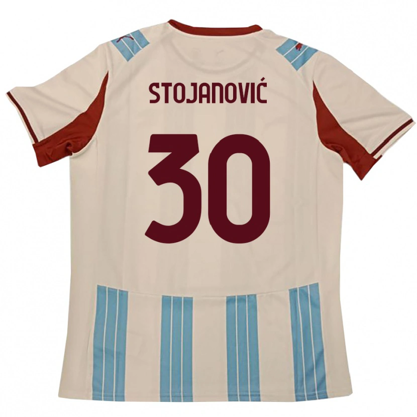 Danxen Homem Camisola Petar Stojanović #30 Azul Celeste Branco Alternativa 2025/26 Camisa