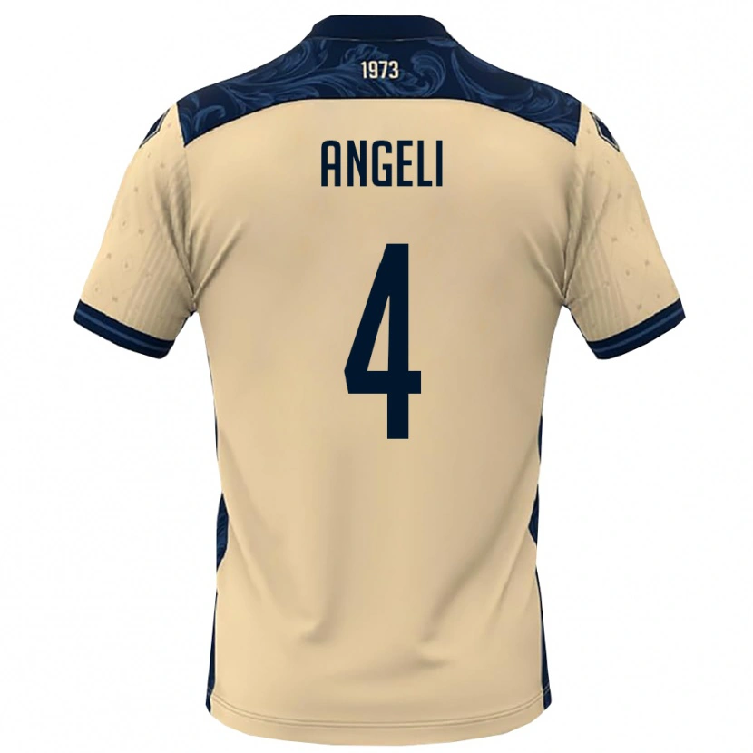 Danxen Homem Camisola Matteo Angeli #4 Branco Marinho Alternativa 2025/26 Camisa