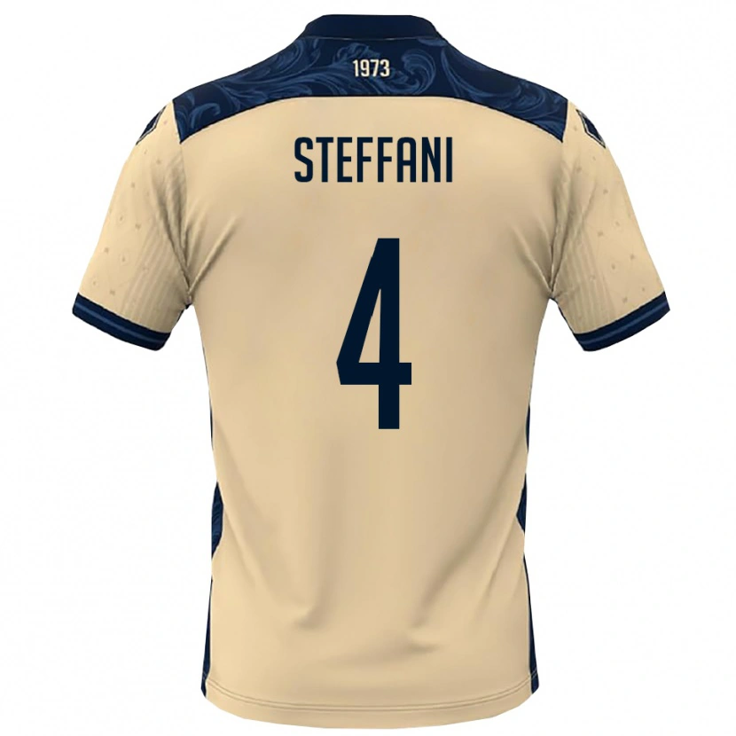 Danxen Homem Camisola Riccardo Steffani #4 Branco Marinho Alternativa 2025/26 Camisa