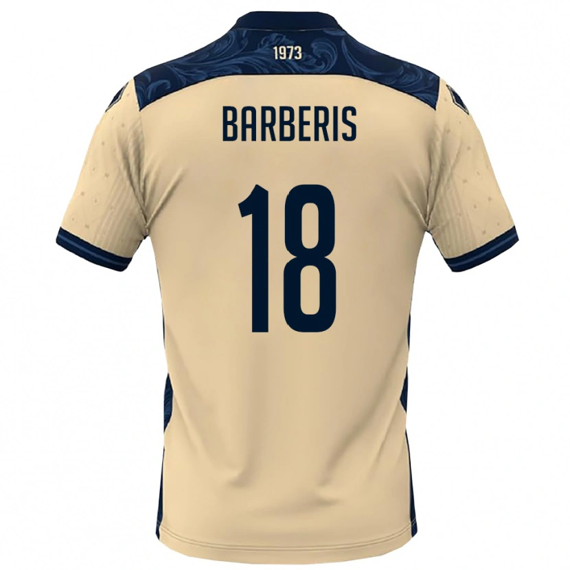 Danxen Homem Camisola Andrea Barberis #18 Branco Marinho Alternativa 2025/26 Camisa