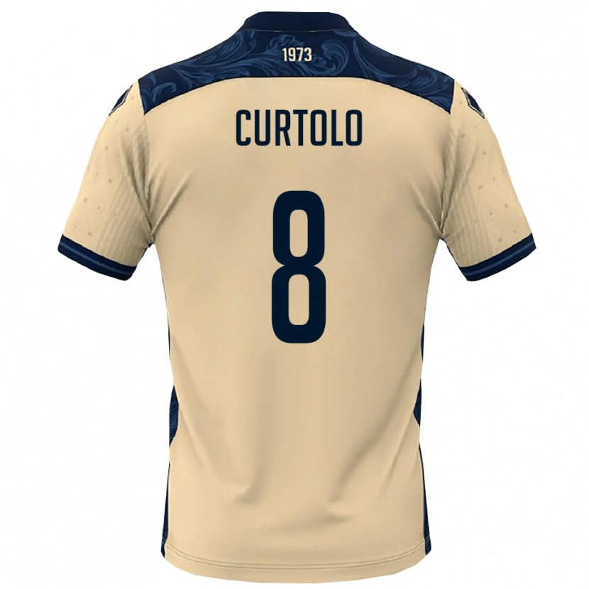 Danxen Homem Camisola Gabriele Curtolo #8 Branco Marinho Alternativa 2025/26 Camisa