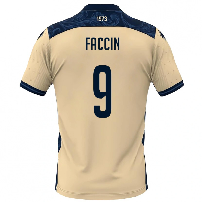 Danxen Homem Camisola Nicola Faccin #9 Branco Marinho Alternativa 2025/26 Camisa