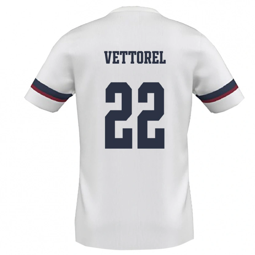 Danxen Homem Camisola Thomas Vettorel #22 Branco Vermelho Alternativa 2025/26 Camisa