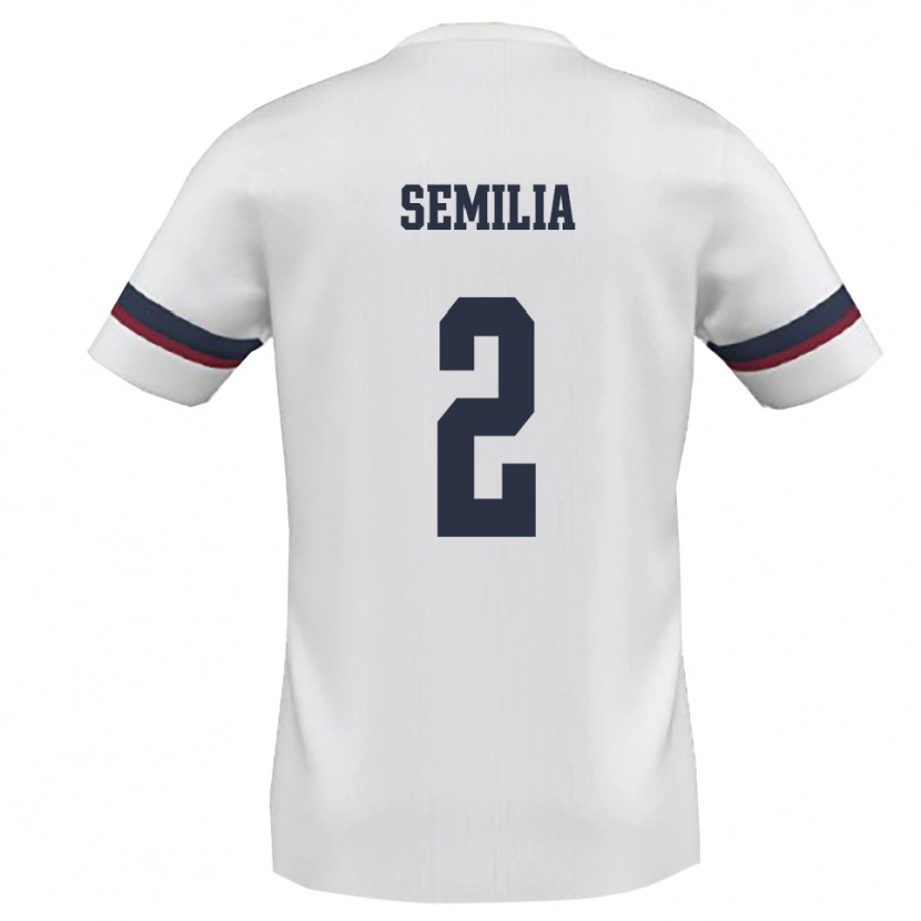 Danxen Homem Camisola Cristian Semilia #2 Branco Vermelho Alternativa 2025/26 Camisa