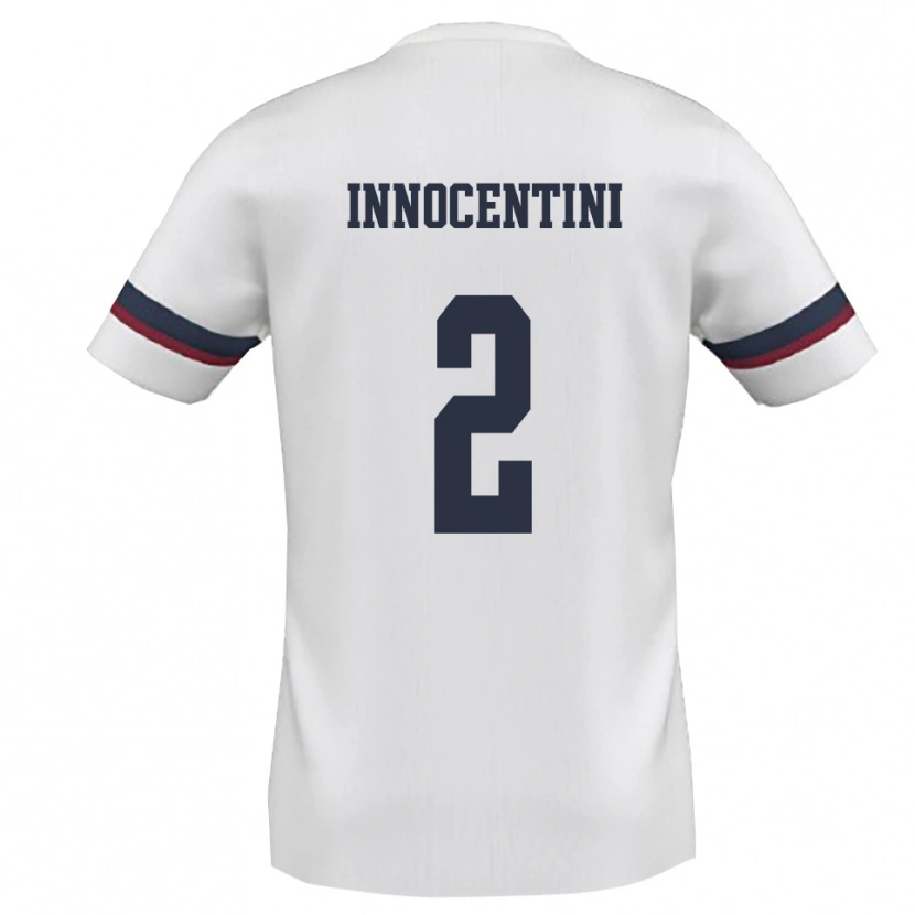 Danxen Homem Camisola Francesco Innocentini #2 Branco Vermelho Alternativa 2025/26 Camisa