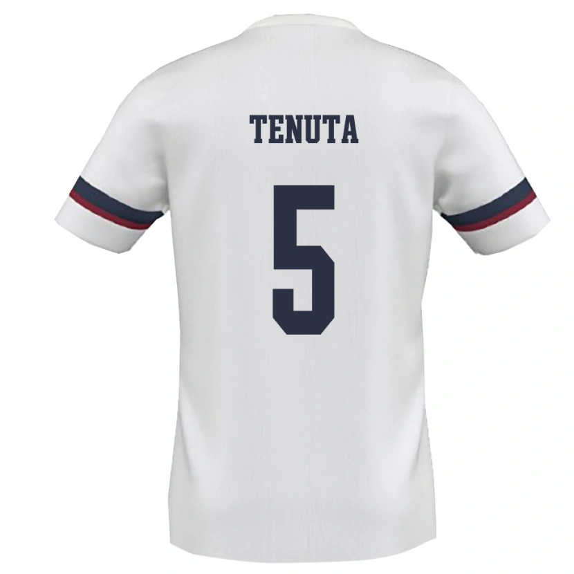 Danxen Homem Camisola Alessandro Tenuta #5 Branco Vermelho Alternativa 2025/26 Camisa