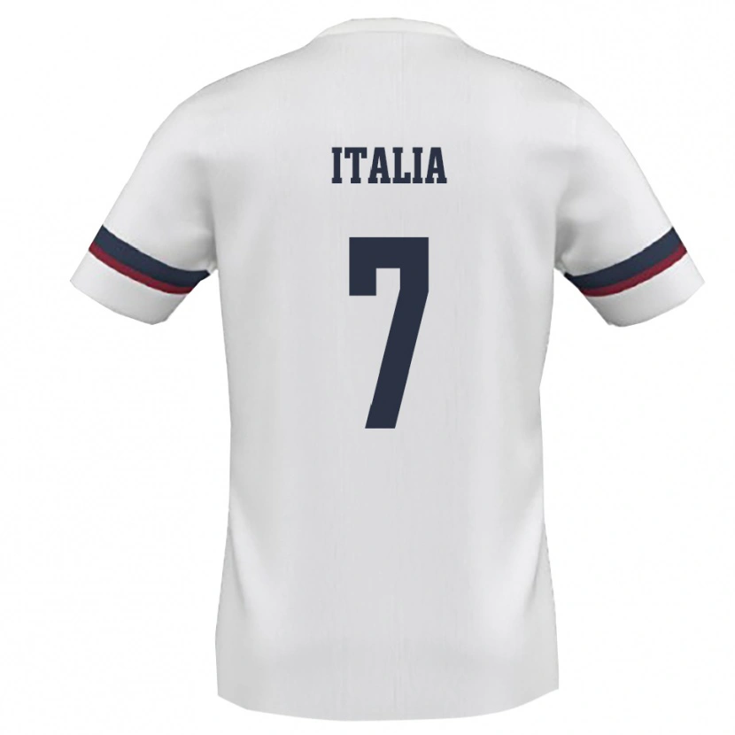 Danxen Homem Camisola Matteo Italia #7 Branco Vermelho Alternativa 2025/26 Camisa