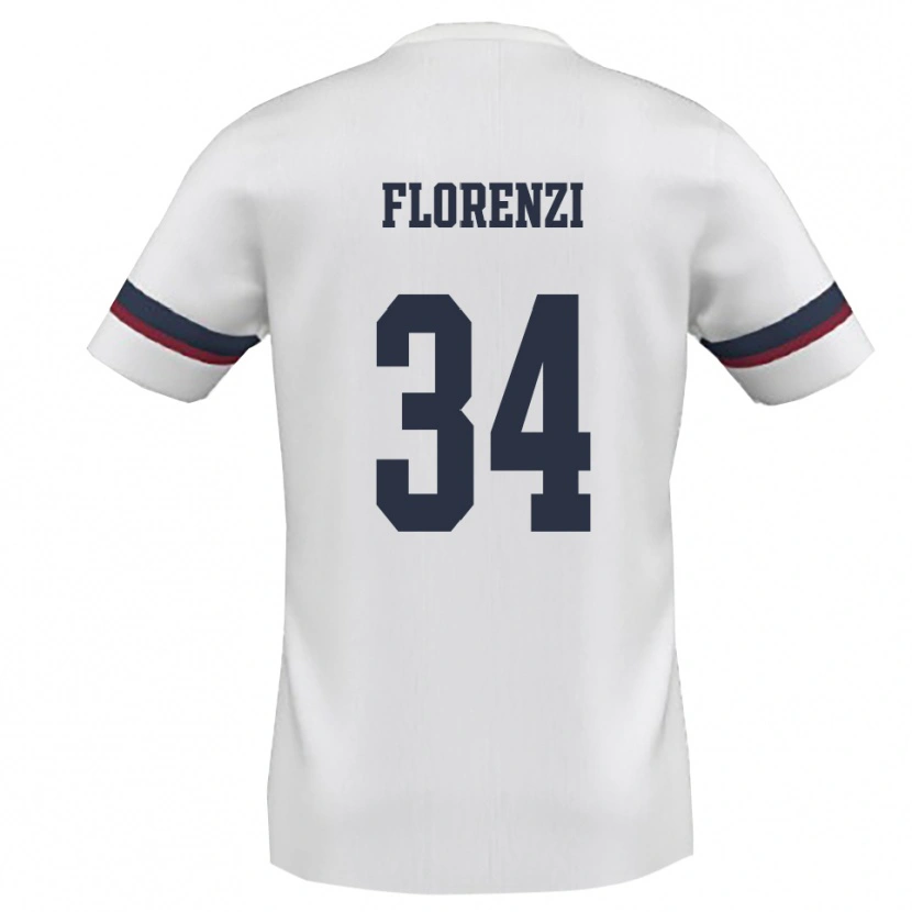 Danxen Homem Camisola Aldo Florenzi #34 Branco Vermelho Alternativa 2025/26 Camisa