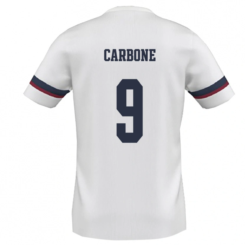 Danxen Homem Camisola Raffaele Carbone #9 Branco Vermelho Alternativa 2025/26 Camisa