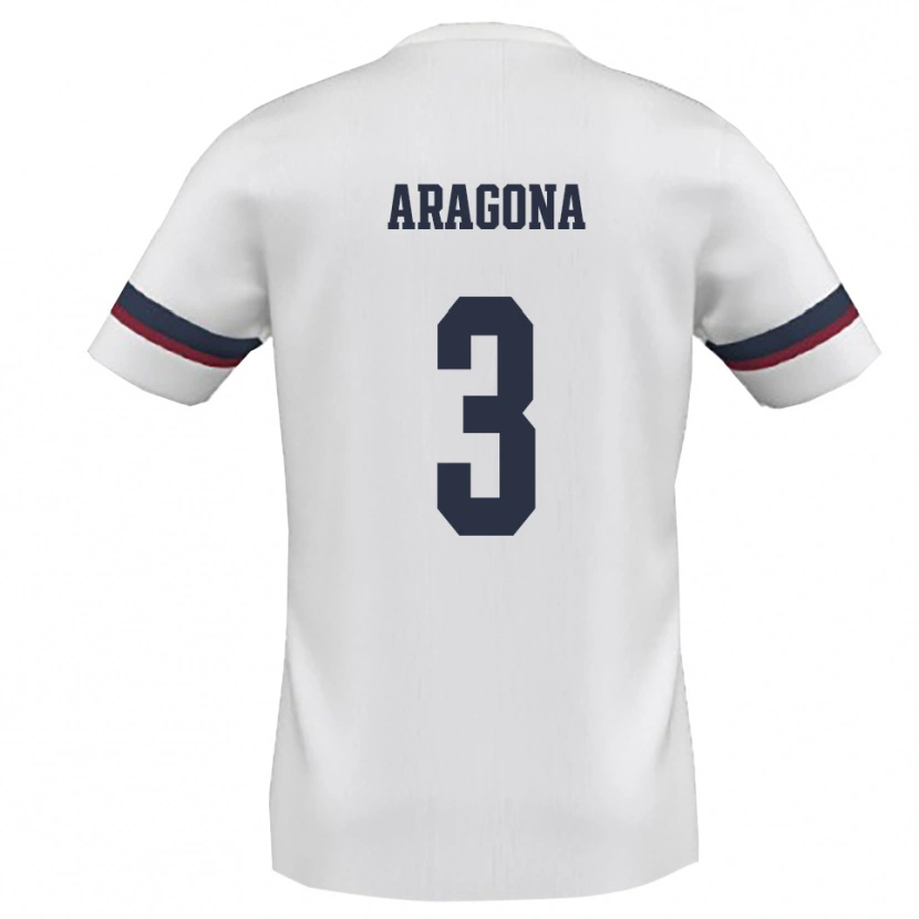 Danxen Homem Camisola Cristian Aragona #3 Branco Vermelho Alternativa 2025/26 Camisa