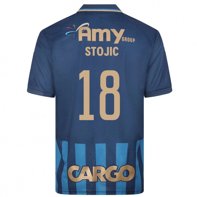 Danxen Homem Camisola Nemanja Stojic #18 Azul Marinho Alternativa 2025/26 Camisa