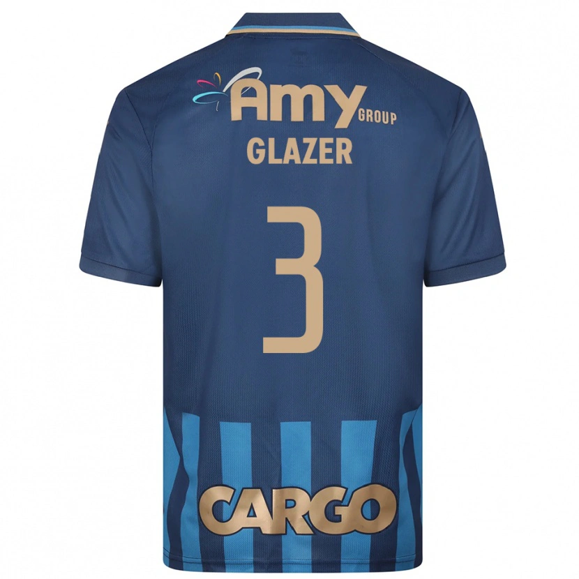 Danxen Homem Camisola Amit Glazer #3 Azul Marinho Alternativa 2025/26 Camisa