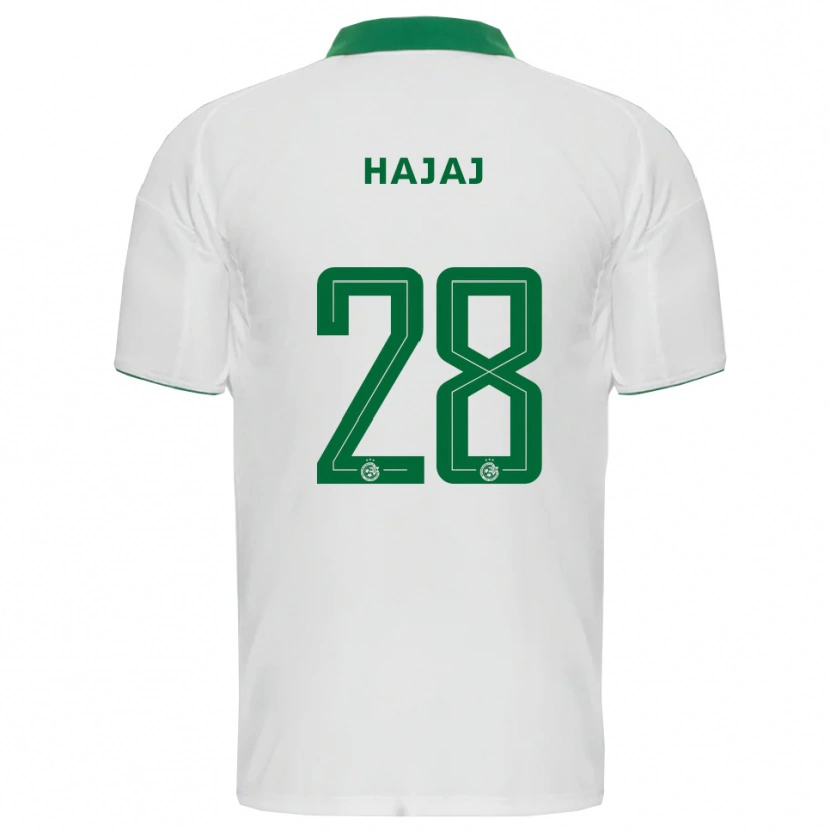 Danxen Homem Camisola Ilay Hajaj #28 Branco Verde Alternativa 2025/26 Camisa