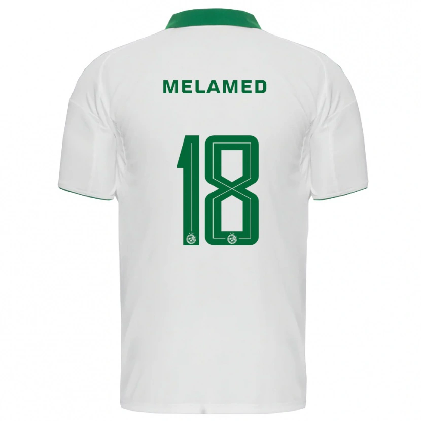 Danxen Homem Camisola Guy Melamed #18 Branco Verde Alternativa 2025/26 Camisa